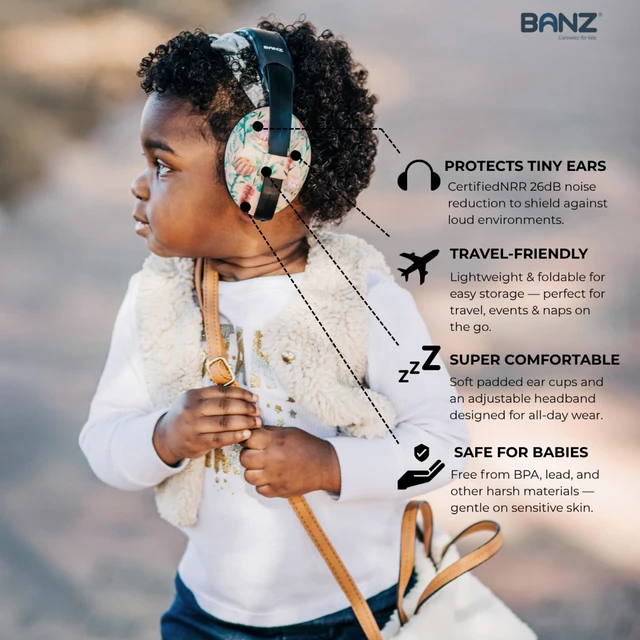 Alt view image 2 of 6 - Baby Ear Muffs Noise Cancelling Headphones, Infant, Petal Pink | Soft adjustable headband and padded ear cups for newborns, infants and toddlers at loud events and travel