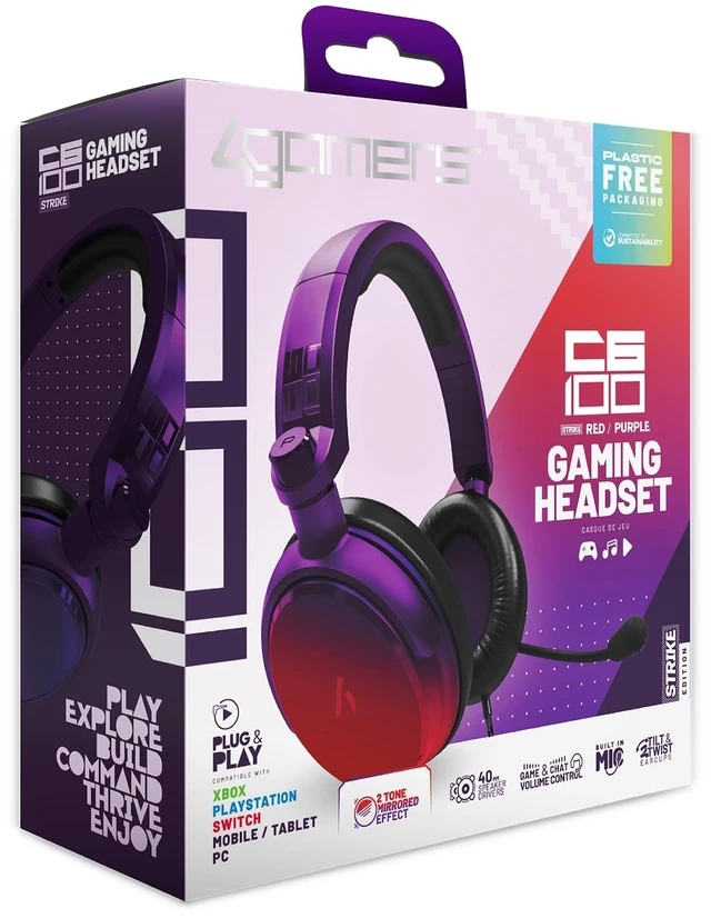 Main image of C6-100 Strike Gaming Headset Red & Purple