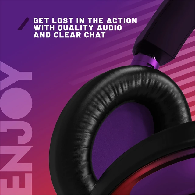 Alt view image 5 of 7 - C6-100 Strike Gaming Headset Red & Purple