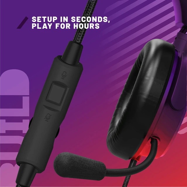 Alt view image 7 of 7 - C6-100 Strike Gaming Headset Red & Purple