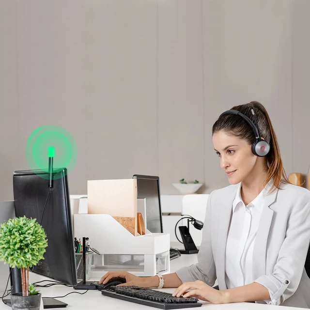 Alt view image 3 of 5 - BLT60 Busylight Indicator for WH62 WH63 E2 WH64 DECT Headset | Fits WH64 Workstation, WH68, WH68 Workstation, WH66, WH67 Sync Call Status
