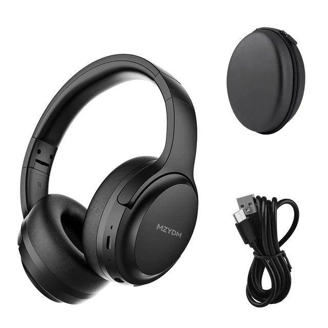 Main image of Bluetooth Headphones Over Ear, 40 Hours Playtime Wireless Headphones with Microphone,5.3 Bluetooth, HiFi Stereo Foldable Lightweight Headset, for Travel Work Cellphone(Black)