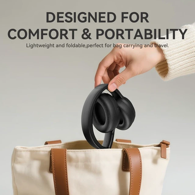 Alt view image 3 of 7 - Bluetooth Headphones Over Ear, 40 Hours Playtime Wireless Headphones with Microphone,5.3 Bluetooth, HiFi Stereo Foldable Lightweight Headset, for Travel Work Cellphone(Black)
