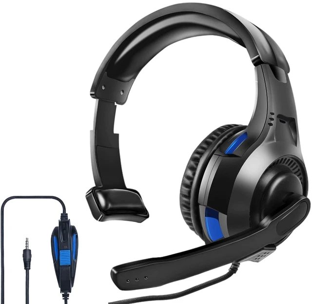 Main image of One Ear Headset with Mic for PS5/PS4/Xbox One/Xbox Series X/S/Nintendo Switch/Lite/Steam Deck, Gaming Headphone with Microphone Control, 3.5MM Wired Unilateral Chat Headset for Laptop/Tablets/Phone/PC