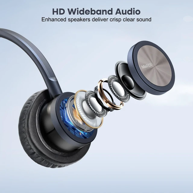 Alt view image 3 of 7 - Telephone Headset with RJ9 Jack & 3.5mm Connectors for Call Center Office Deskphone Cell Phone PC Laptop, Landline Phone Headset with Microphone Noise Canceling for Polycom Avaya Nortel