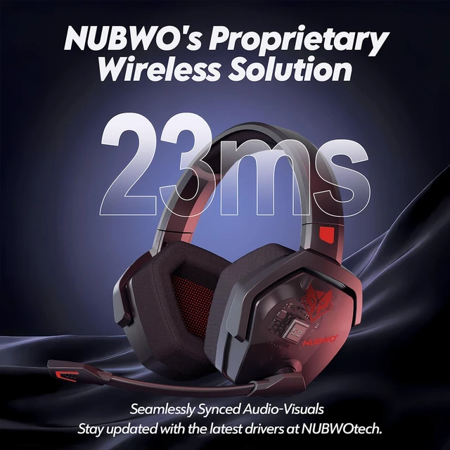 Alt view image 3 of 7 - Wireless Gaming Headset with Mic for Ps5 Ps4 PC, Zero Interference, 100-Hour Battery All-Day Play, 23ms Sync for Fortnite & Call of Duty/FPS Gamers, Triple Mode All Devices Compatible - Red
