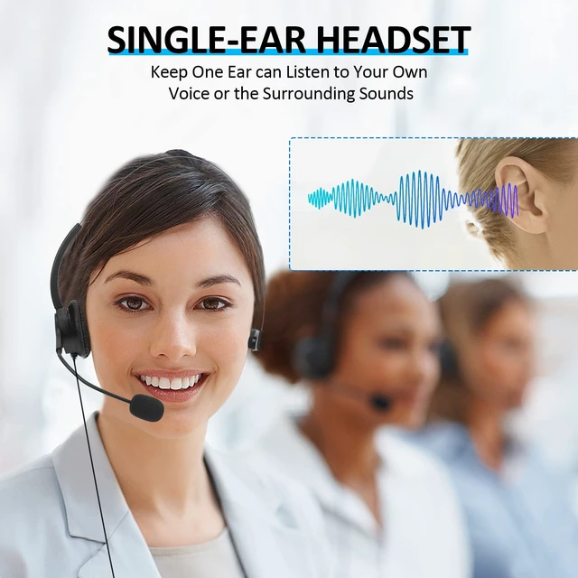 Alt view image 5 of 7 - Call Center Noise Cancelling USB Corded Mono Headset | Hands-Free Headset for PC Call Center, with Noise-Cancelling Mic, with Microphone, USB Plug & Volume Control