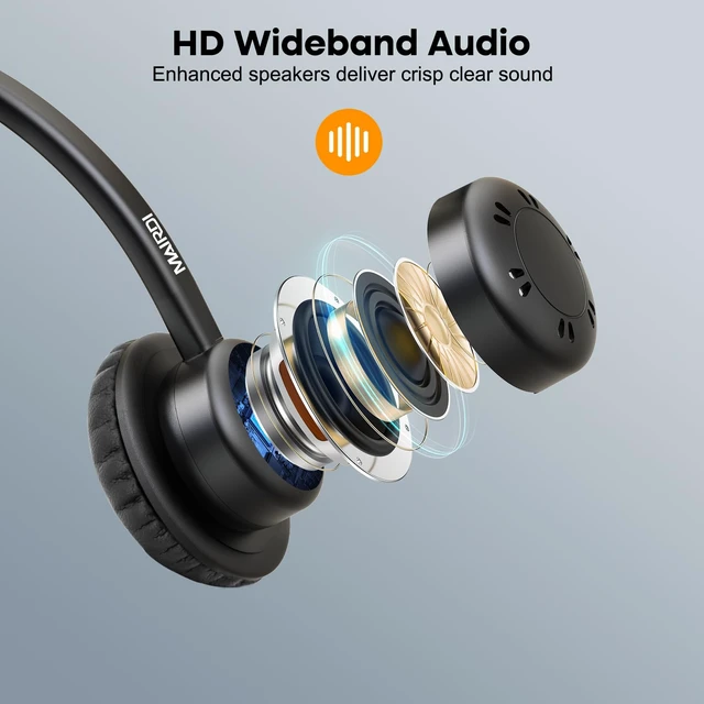 Alt view image 3 of 6 - Phone Headset with Noise Canceling Microphone, Call Center Office Headset with RJ9 Jack & 3.5mm Connector for Landline Deskphone Cell Phone PC Laptop, Telephone Headset Work for Polycom