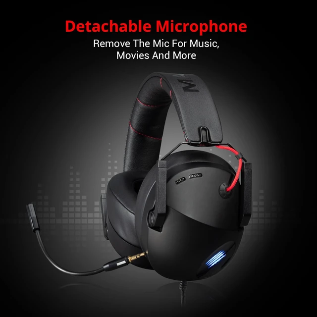 Alt view image 7 of 7 - P.I.L.O.T. 5 Wired Gaming Headset - Black | 7.1 Surround Sound,50mm Drivers,Noise Cancellation,Detachable Mic,Foldable Gaming Headset,Memory Foam Earcups,RGB,USB-A PC