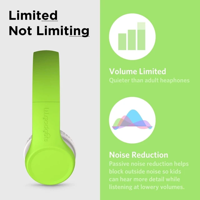Alt view image 4 of 7 - Connect+ Pro Wired Kids Headphones for School with Microphone, Volume Limiting Over-Ear Headset with Cord, SharePort Technology & SoftTouch Padding