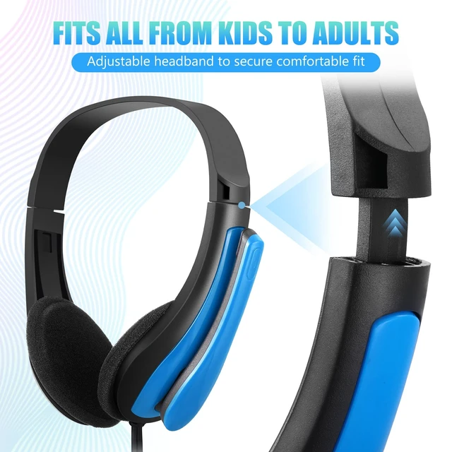 Alt view image 2 of 7 - Yunsailing 20 Pack Classroom Headphones with Microphone, Multicolor | 3.5mm Jack Plug, Students On-Ear Wired Headsets Earphones Bulk for School Office, Compatible with Computer, Laptop, Phone