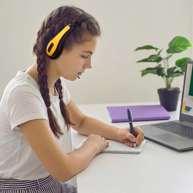 Alt view image 7 of 7 - Yunsailing 20 Pack Classroom Headphones with Microphone, Multicolor | 3.5mm Jack Plug, Students On-Ear Wired Headsets Earphones Bulk for School Office, Compatible with Computer, Laptop, Phone