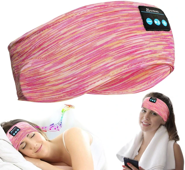 Main image of Bluetooth Headphones, Sleep Headphones Headband Wireless for Sleeping Side Sleepers - Adjustable Sleep Headphone, and Bluetooth Headbands for Women (Pink)
