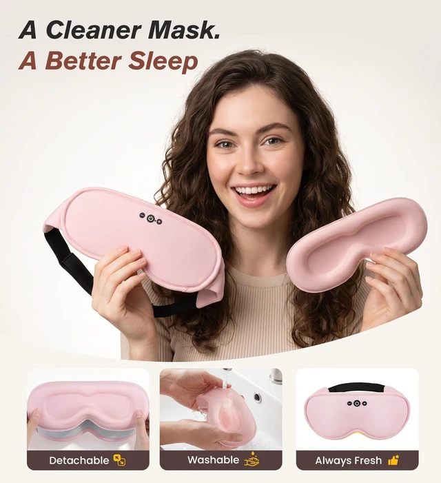Alt view image 3 of 6 - Modal Premium Sleep Mask for Women - Sleep Mask with Bluetooth Headphones | 100% Blackout Sleeping Eye Mask for Side Sleepers 3D Zero Pressure Lash Friendly Removable Cup Easy Wash, Travel Essentials