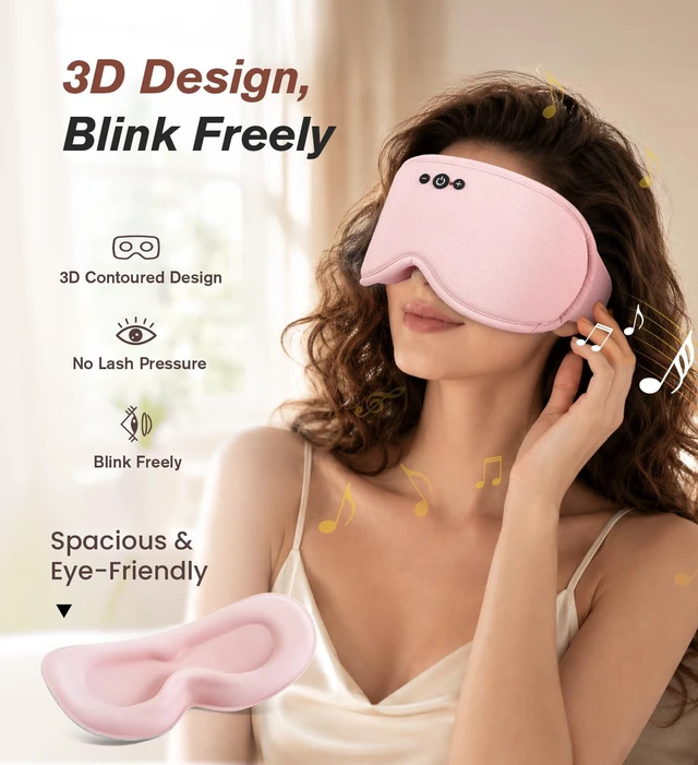 Alt view image 4 of 6 - Modal Premium Sleep Mask for Women - Sleep Mask with Bluetooth Headphones | 100% Blackout Sleeping Eye Mask for Side Sleepers 3D Zero Pressure Lash Friendly Removable Cup Easy Wash, Travel Essentials
