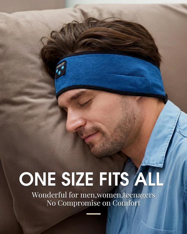 Alt view image 4 of 7 - Sleep Headphones - Headband Headphone | Wireless & Wired Palyback 2in1 | Sleeping Headphones Bluetooth Headband for Side Sleeper, Elastic Band Wireless Eye Mask Tech Gadgets Gifts