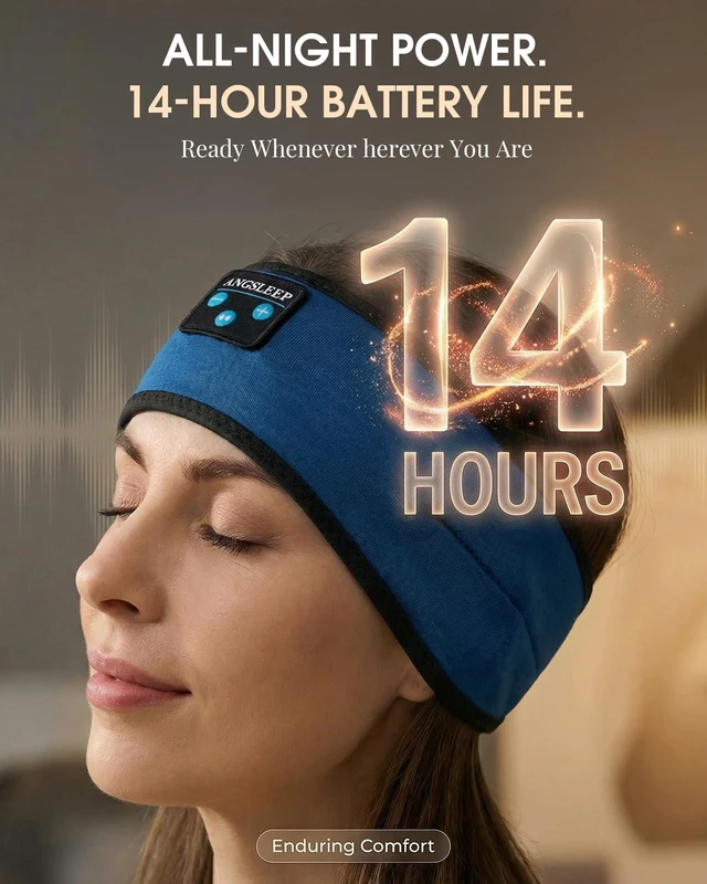 Alt view image 7 of 7 - Sleep Headphones - Headband Headphone | Wireless & Wired Palyback 2in1 | Sleeping Headphones Bluetooth Headband for Side Sleeper, Elastic Band Wireless Eye Mask Tech Gadgets Gifts