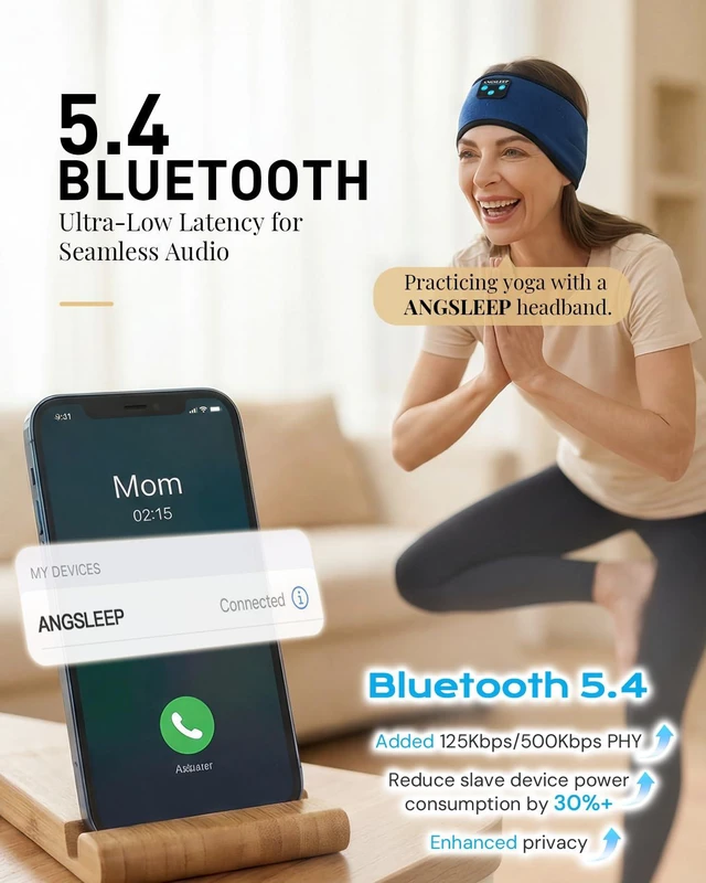 Alt view image 6 of 7 - Sleep Headphones - Headband Headphone | Wireless & Wired Palyback 2in1 | Sleeping Headphones Bluetooth Headband for Side Sleeper, Elastic Band Wireless Eye Mask Tech Gadgets Gifts