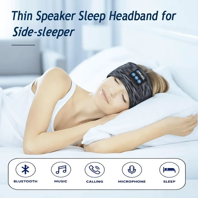 Alt view image 5 of 7 - Sleep Headphones Headband Wireless for Side Sleepers (Black) | Sleeping Headphones, Adjustable Sleep Headphones and Bluetooth Headbands for Women Men, Long Standby, Hi-Fi Sound Quality