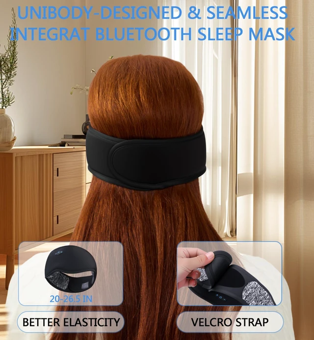 Alt view image 4 of 7 - Bluetooth Sleeping Headphones, Bluetooth 5.4 Sleep Mask, Ultra-Thin Stereo Speakers, Fully Enclosed Pressure-Relieving Design, The Best Gift