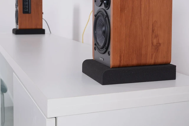 Alt view image 5 of 7 - Studio Monitor Isolation Pads for 3-4.5 inches Small Speakers, Pair of 2 High Density Dampening Acoustic Stands Foam which Fits Most Bookshelfs and Desktops | SMPad 4