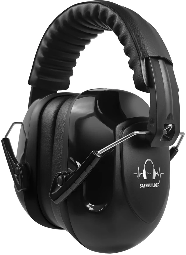 Main image of Safety Ear Muffs SNR 33dB Noise Reduction Black Earmuffs Adults Sound Proof For Sleeping Working Shooting Industrial (1, 1-Black)