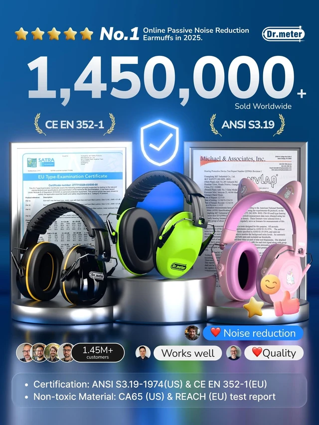 Alt view image 6 of 7 - FM-1B Noise Cancelling Ear Mffs for Adults Kids Ear Protection | 31dB Earmuffs for Noise Reduction, Kids Hearing Protection Headphones for Shooting Gun Range, Mowing, Monster Jam, Sensory