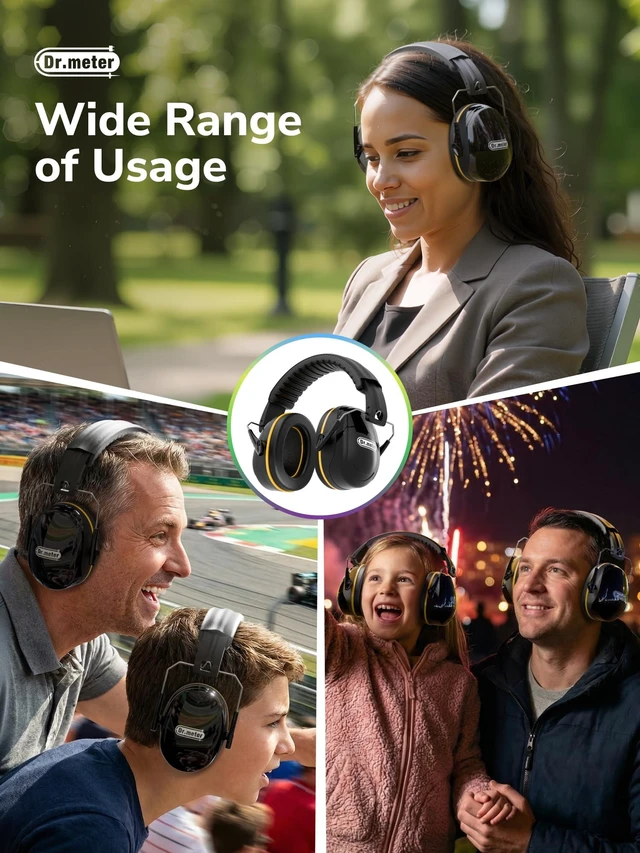 Alt view image 7 of 7 - FM-1B Noise Cancelling Ear Mffs for Adults Kids Ear Protection | 31dB Earmuffs for Noise Reduction, Kids Hearing Protection Headphones for Shooting Gun Range, Mowing, Monster Jam, Sensory