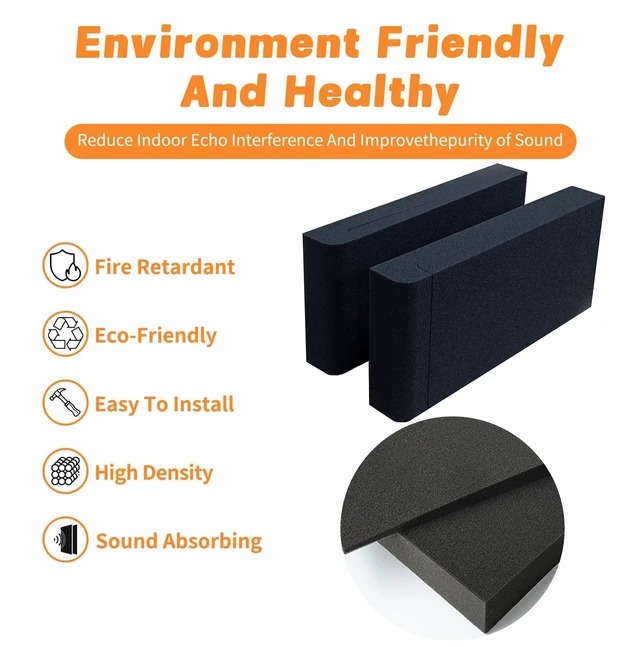 Alt view image 3 of 6 - 2 Pack Studio Monitor Isolation Pads for Large Speakers Sound Insulation Studio Foam Prevents Vibrations Acoustic Speaker Isolation Pad High Density Fits Most Stands