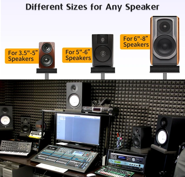Alt view image 4 of 6 - 2 Pack Studio Monitor Isolation Pads for Large Speakers Sound Insulation Studio Foam Prevents Vibrations Acoustic Speaker Isolation Pad High Density Fits Most Stands