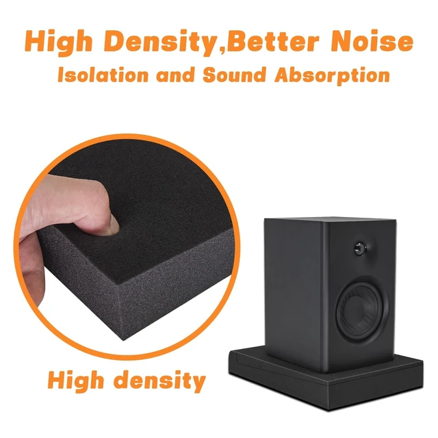 Alt view image 5 of 6 - 2 Pack Studio Monitor Isolation Pads for Large Speakers Sound Insulation Studio Foam Prevents Vibrations Acoustic Speaker Isolation Pad High Density Fits Most Stands