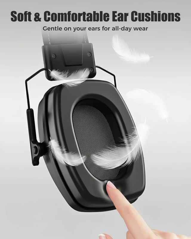 Alt view image 4 of 7 - Hearing Protection Ear Muffs SNR 29dB, Noise Cancelling Headphones for Adults/Teen-Black