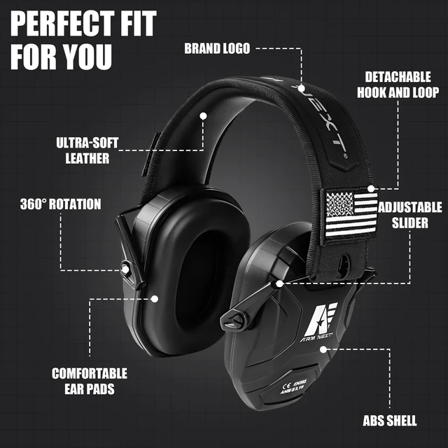 Alt view image 3 of 7 - Noise Reduction Ear Muffs,Foldable Shooting Ear Protection,BLACK | NRR 26dB Lightweight Passive Earmuffs for Hunting, Gun Range - Adjustable Hearing Protection with Comfortable Rubber Coating