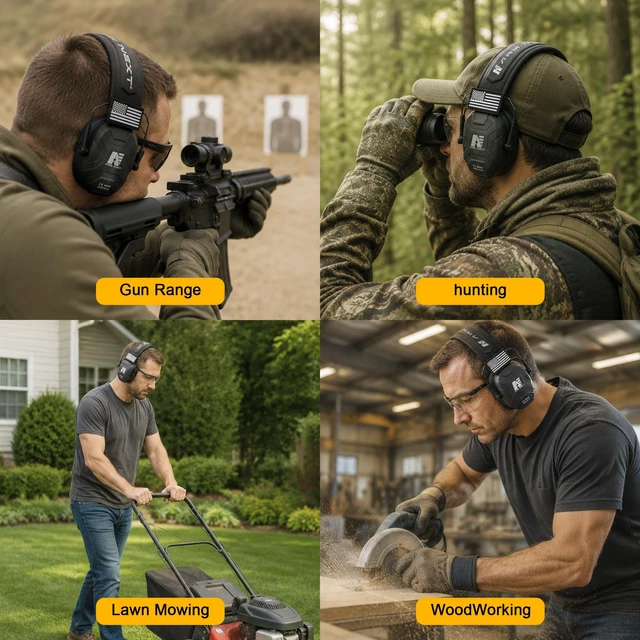 Alt view image 4 of 7 - Noise Reduction Ear Muffs,Foldable Shooting Ear Protection,BLACK | NRR 26dB Lightweight Passive Earmuffs for Hunting, Gun Range - Adjustable Hearing Protection with Comfortable Rubber Coating