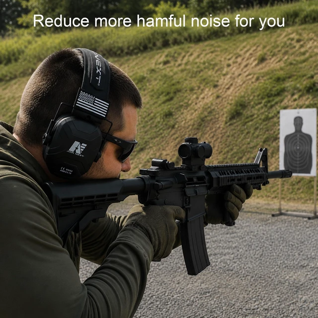 Alt view image 7 of 7 - Noise Reduction Ear Muffs,Foldable Shooting Ear Protection,BLACK | NRR 26dB Lightweight Passive Earmuffs for Hunting, Gun Range - Adjustable Hearing Protection with Comfortable Rubber Coating