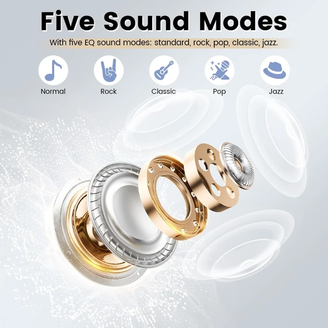 Alt view image 7 of 7 - Wireless Earbuds with Touch Screen, Bluetooth 5.4 Headphones, ANC Noise Cancelling, 60H HiFi Stereo Bluetooth Ear Buds with 5 EQ Modes, for Sports/Workout
