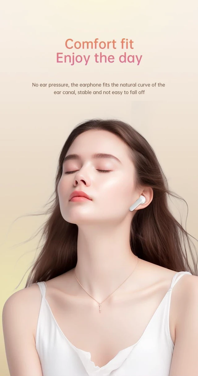 Alt view image 6 of 7 - Wireless Earbuds, 2025 Bluetooth Headphones 5.3 HiFi Stereo Headphone with 20 Hours of Playback Life in-Ear Earbuds, IP7 Waterproof Headphones Sport Headphones for Android iOS (Black)