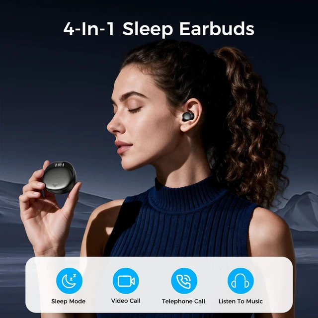 Alt view image 3 of 7 - Sleep Headphones, Sleep Earbuds for Side Sleepers, Noise Reduction, Mini Noise Blocking Sleeping Earphones, 8-10H Wireless Earbuds Comfort for Side Sleepers