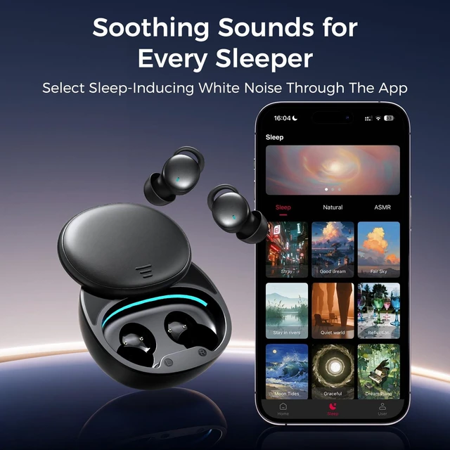 Alt view image 4 of 7 - Sleep Headphones, Sleep Earbuds for Side Sleepers, Noise Reduction, Mini Noise Blocking Sleeping Earphones, 8-10H Wireless Earbuds Comfort for Side Sleepers