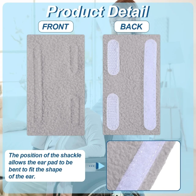 Alt view image 3 of 7 - 20 Pcs Nasal Cannula Ear Cushions Oxygen Pads, Soft Cover Oxygen Cannula Cushions, Tubing Protectors for Ear Pain, Prevent Cheek Indentation Discomfort(Gray)