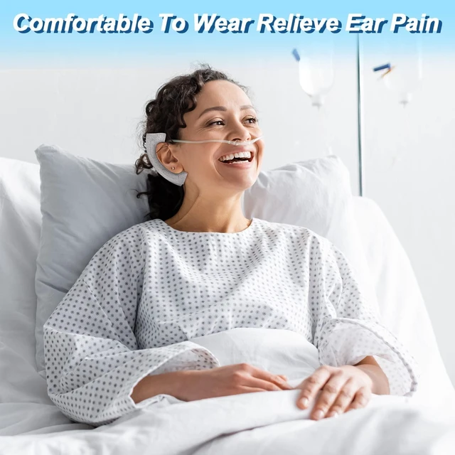 Alt view image 4 of 7 - 20 Pcs Nasal Cannula Ear Cushions Oxygen Pads, Soft Cover Oxygen Cannula Cushions, Tubing Protectors for Ear Pain, Prevent Cheek Indentation Discomfort(Gray)