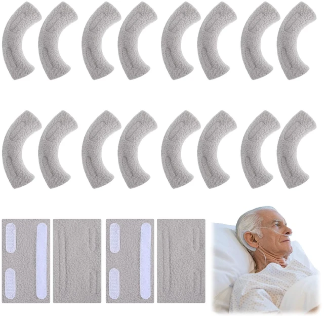 Main image of 20 Pcs Nasal Cannula Ear Cushions Oxygen Pads, Soft Cover Oxygen Cannula Cushions, Tubing Protectors for Ear Pain, Prevent Cheek Indentation Discomfort(Gray)
