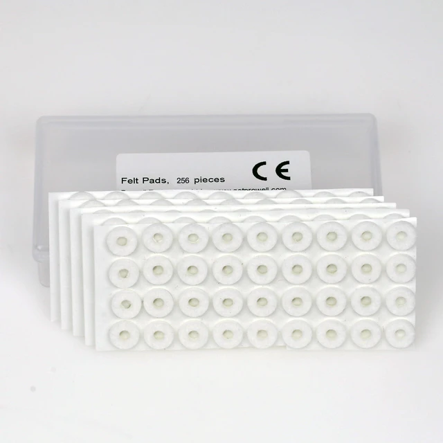Main image of Ear Clip Pads Alpha Series, Felt Round 10mm White, Box of 256