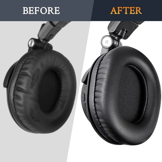 Alt view image 6 of 7 - Earpads for ATH M50X Headphones - Black | for Audio Technica M50X/M40X/M30X/M20X/MSR7/SX1 Monitor Headphones