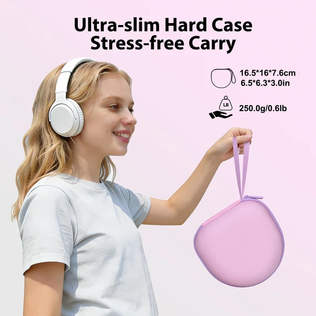 Alt view image 2 of 5 - Kids Headphones Case for iClever/Acer Etc Headphone,Pink+Purple,Case Only | for iClever BTH12 HS19 BTH20 BTH22 BTH26/Candy Bila/Acer/JBL/MIDOLA/JoySpark/JLab/ADOOPE/Spiderman/EarFun