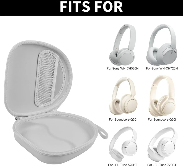 Alt view image 2 of 7 - Headphone Case for Sony WH-CH720N 730N 520, for JBL Tune 720, White | Wide-fit Headphone Case for Sony Wireless Headset, Made for Daily Storage and Travel, Box Only