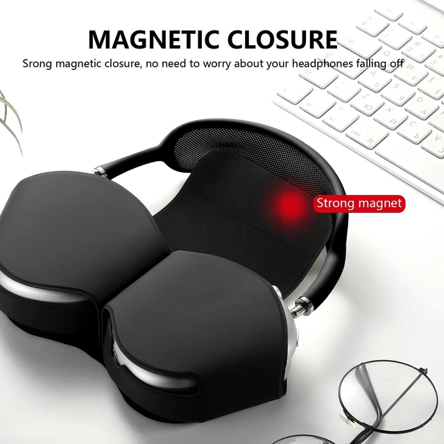 Alt view image 2 of 7 - Apple Airpods Max Case,Smart Case Cover Accessories with Sleep Mode Made by PU Leather Original Replacement Carrying Case for Airpod Pro Max Headphones, Black
