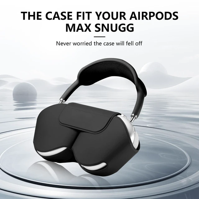 Alt view image 3 of 7 - Apple Airpods Max Case,Smart Case Cover Accessories with Sleep Mode Made by PU Leather Original Replacement Carrying Case for Airpod Pro Max Headphones, Black