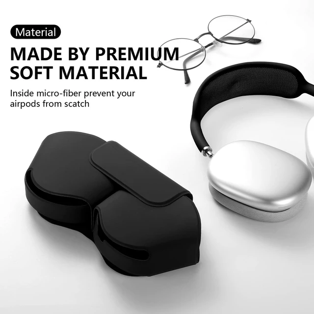 Alt view image 4 of 7 - Apple Airpods Max Case,Smart Case Cover Accessories with Sleep Mode Made by PU Leather Original Replacement Carrying Case for Airpod Pro Max Headphones, Black