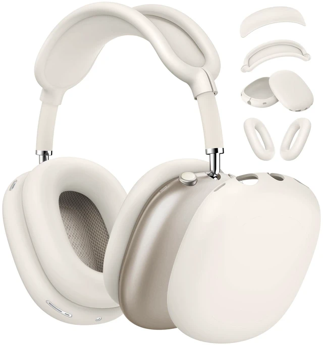 Main image of 4 in 1 Silicone Case Cover for AirPods Max 2/ AirPods Max Headphones, Stone | Ear Pad Case Cover/Ear Cups Cover/Headband Cover for AirPod Max,Accessories Silicone for Apple Airpod Max 2/1